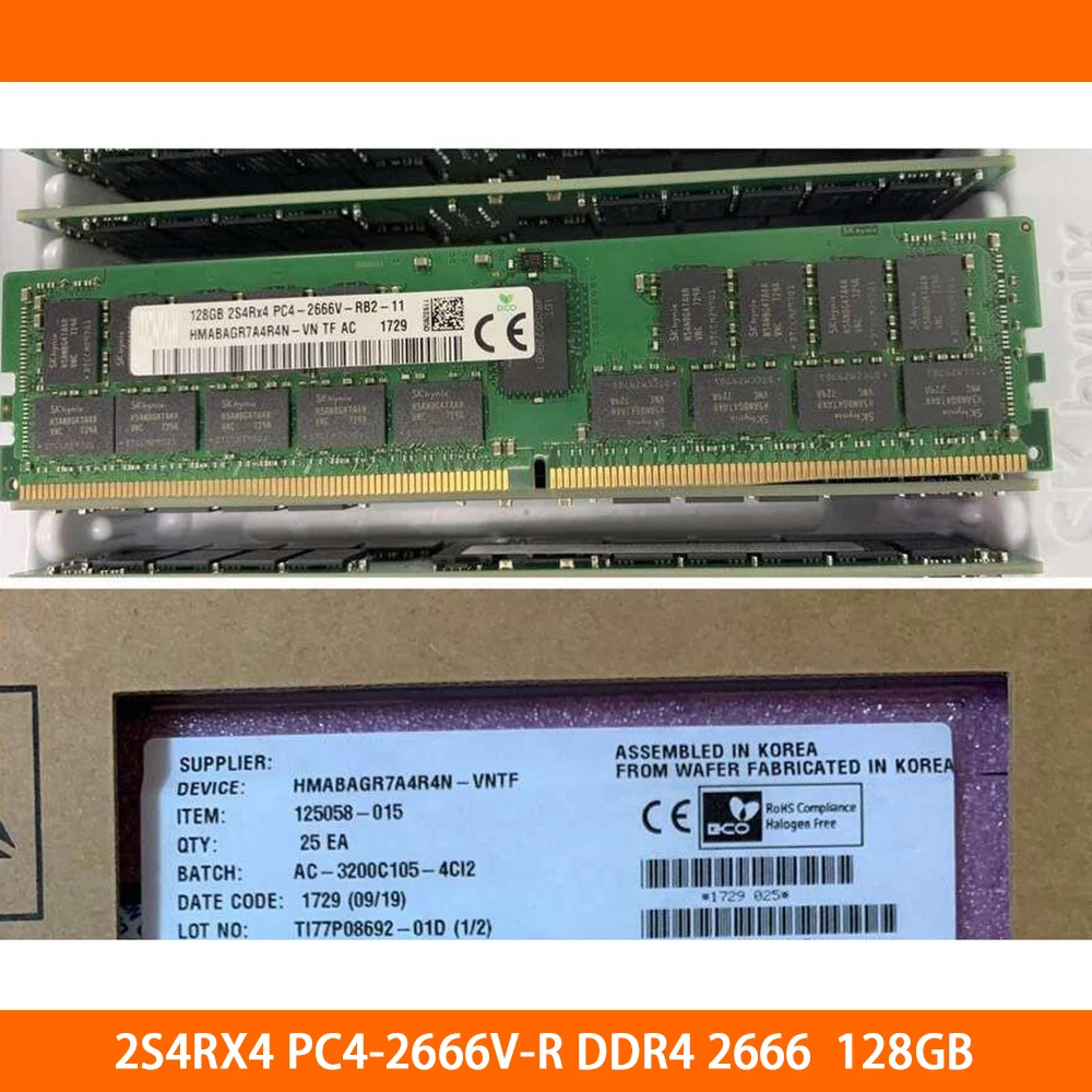 RAM 128GB 2S4RX4 PC4-2666V-R 128G DDR4 2666 서버 메모리 하이 퀄리티, 빠른 배송, 1 개 