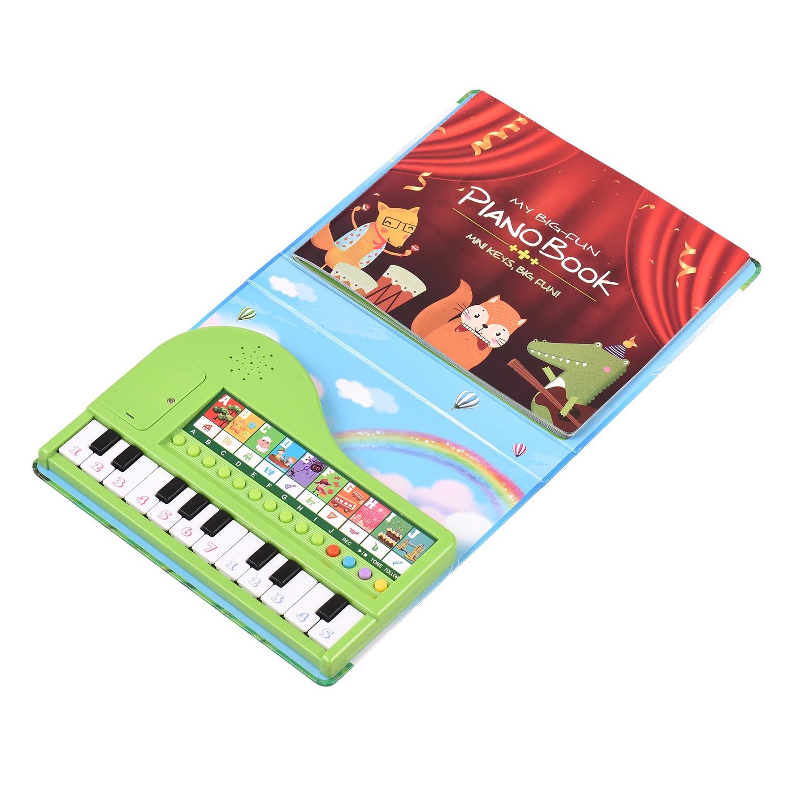 20-key Piano Book Electronic Piano Keyboard & Music Book 2-in-1 Songbook Educational Musical Gadget for Kids Bigfun