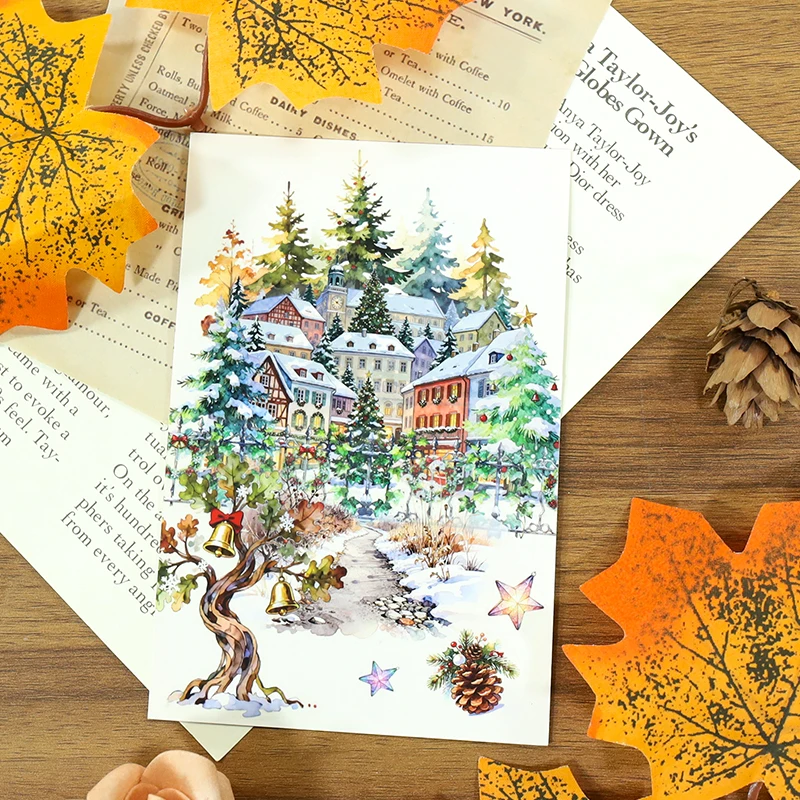 70mm * 200cm 빈티지 매직 포레스트 라이트 풍경 PET 테이프 크리 에이 티브 DIY 저널 소재 콜라주 스크랩북 편지지