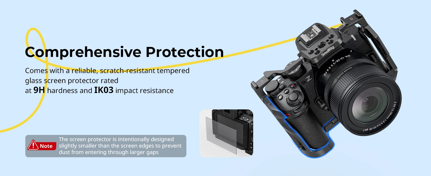 Z50 II Baseplate / Camera Cage for Nikon Z50 II with Tempered Glass Protector w