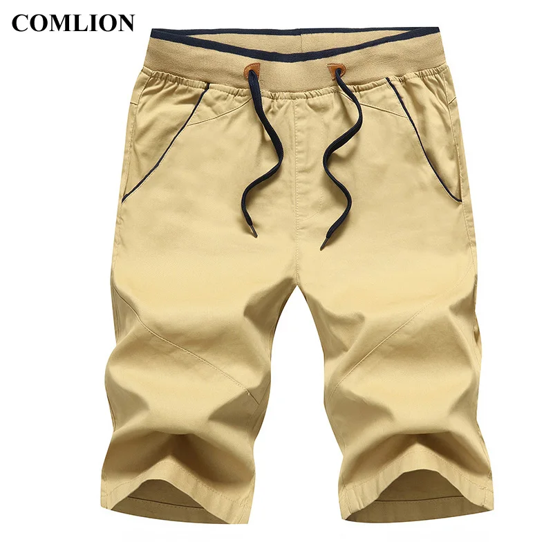 

Shorts Men 2018 New Style Casual Summer Mens Shorts Cotton Beach Homme Bermuda Solid High Quality Boardshorts Elastic Waist 5