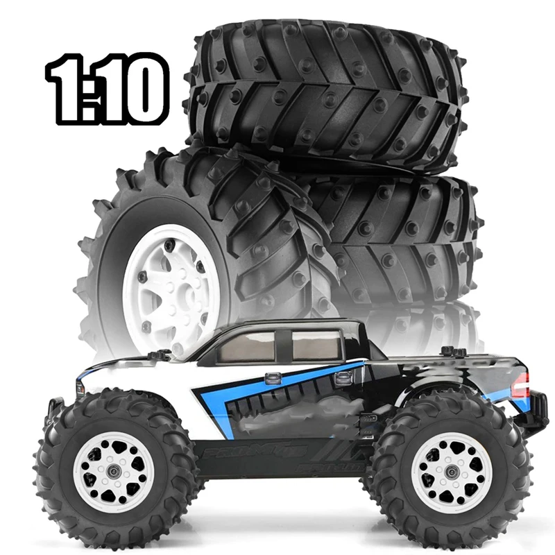 4개 128mm 1/10-비드락 휠 림 고무 타이어 세트 (1/10 RC 크롤러 자동차 TRX4 D90 D110 Axial SCX10 블랙-ABVK 용)