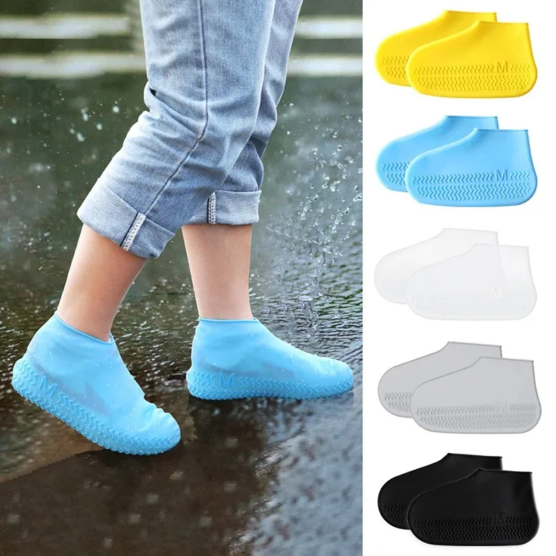 

1 Pair Waterproof Non-slip Silicone Shoe High Elastic Wear-resistant Unisex Rain Boots for Outdoor Rainy Day Reusable Shoe Cover