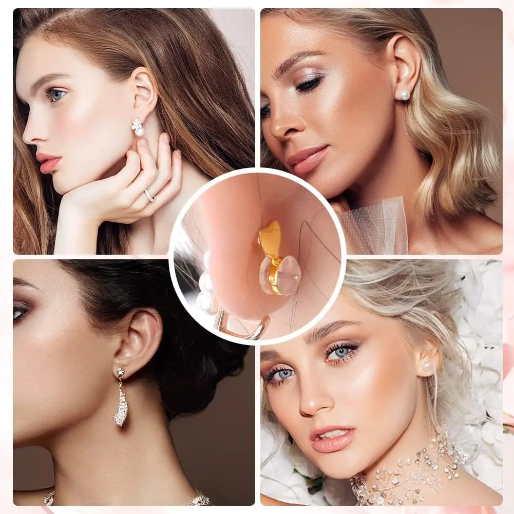 10 stücke Silikon Ohr Zurück Stopper Gold Silber Überzogene Herz Ring Hamburger Ohr Stecker Für Schmuck Machen DIY Ohrring Zubehör – Detail 6