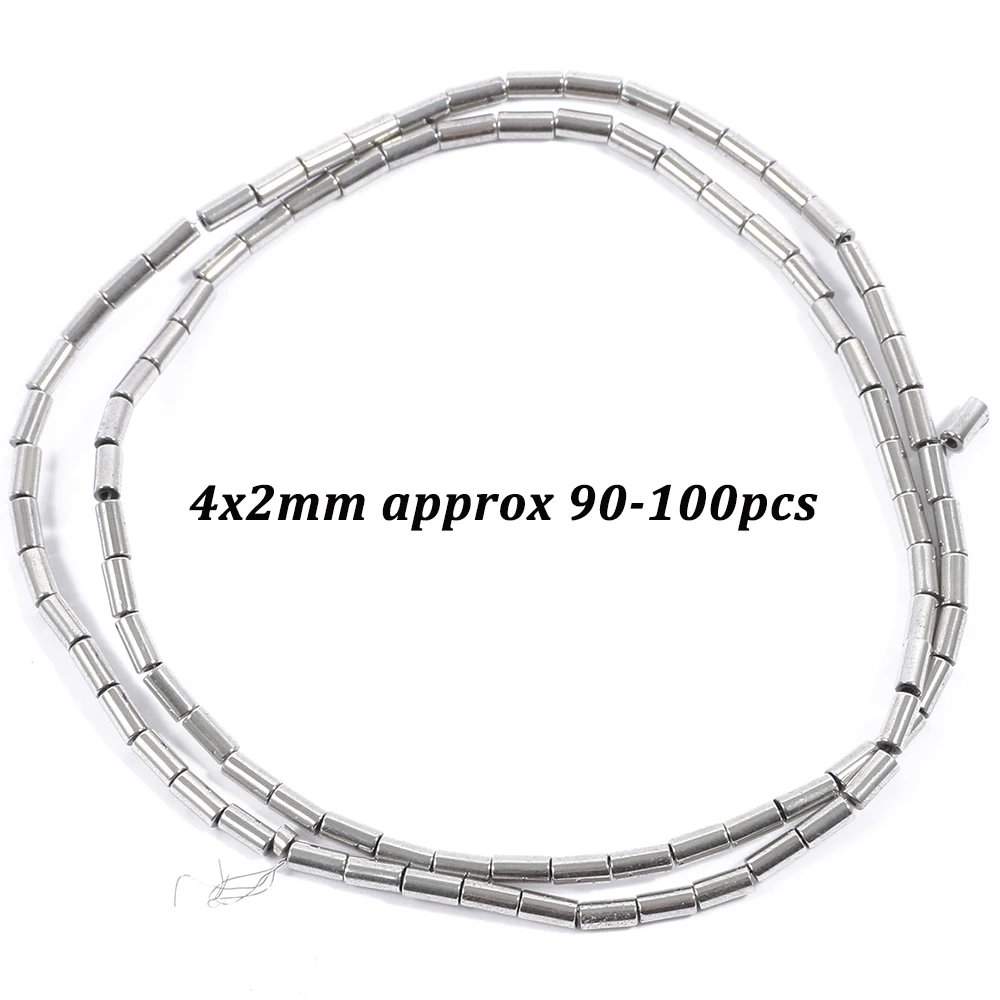 חרוזי AAA+ רודיום המטיט הטבעיים בצורת עמוד גיאומטרי לב אבן ליצירת תכשיטים צמידים שרשרת 15 אינץ'