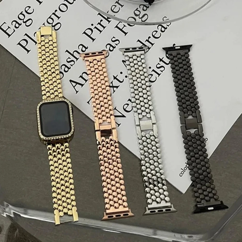 Elegant Diamond-Embellished Stainless Steel Watch Bracelet