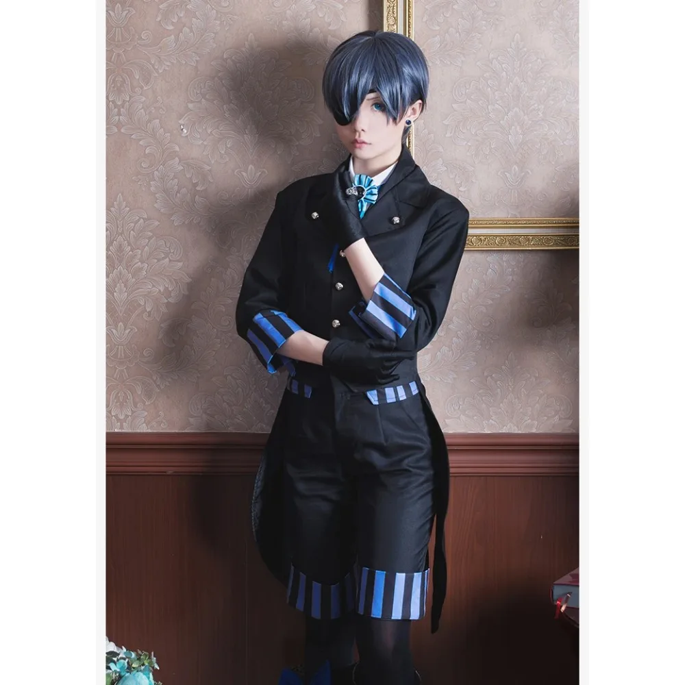 Man Woman Black Butler Kuroshitsuji Cosplay Ciel Phantomhive Cos Japan Clothes Carnaval Costume suits with wig uniform full set