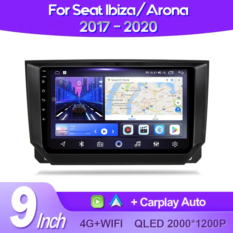 

QSZN For Seat Ibiza Arona 2017- 2020 Car Radio AI Voice 4G WIFI CarPlay Android Auto GPS Car Multimedia Video Player No 2Din DVD
