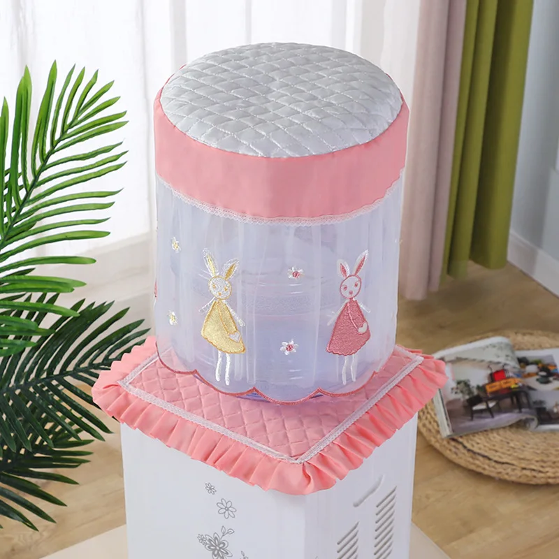 Water Dispenser Dust Cover Nordic Minimalist Modern Lace Embroidery Drinking Fountain Cover Household Living Room Decoration