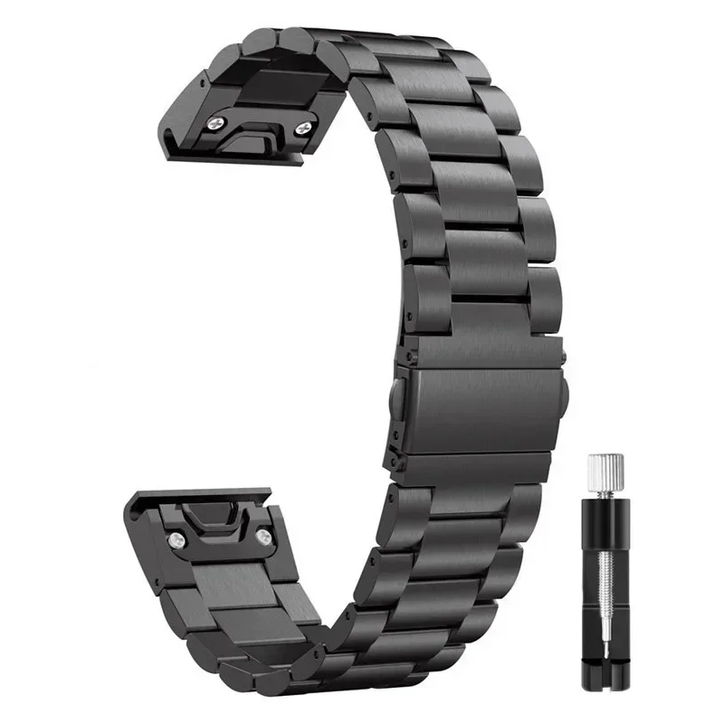 Premium Stainless Steel Watch Strap - Sleek Metal Band with QuickFit Adjustment