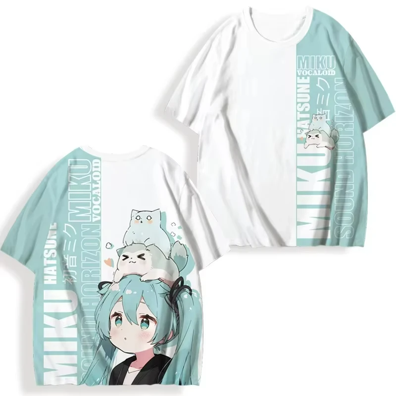 T-shirt Femme Oversize Hatsune Miku - 100% Coton, Impression HD, Licence Officielle, Tailles XS à XL