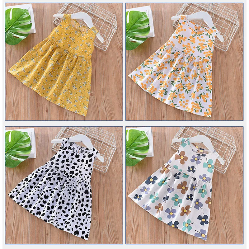 Kleider Sommer für ärmellose süße Print Prinzessin Party Mädchen Kleid Kinder Mädchen Mode Kleidung_voghion.com