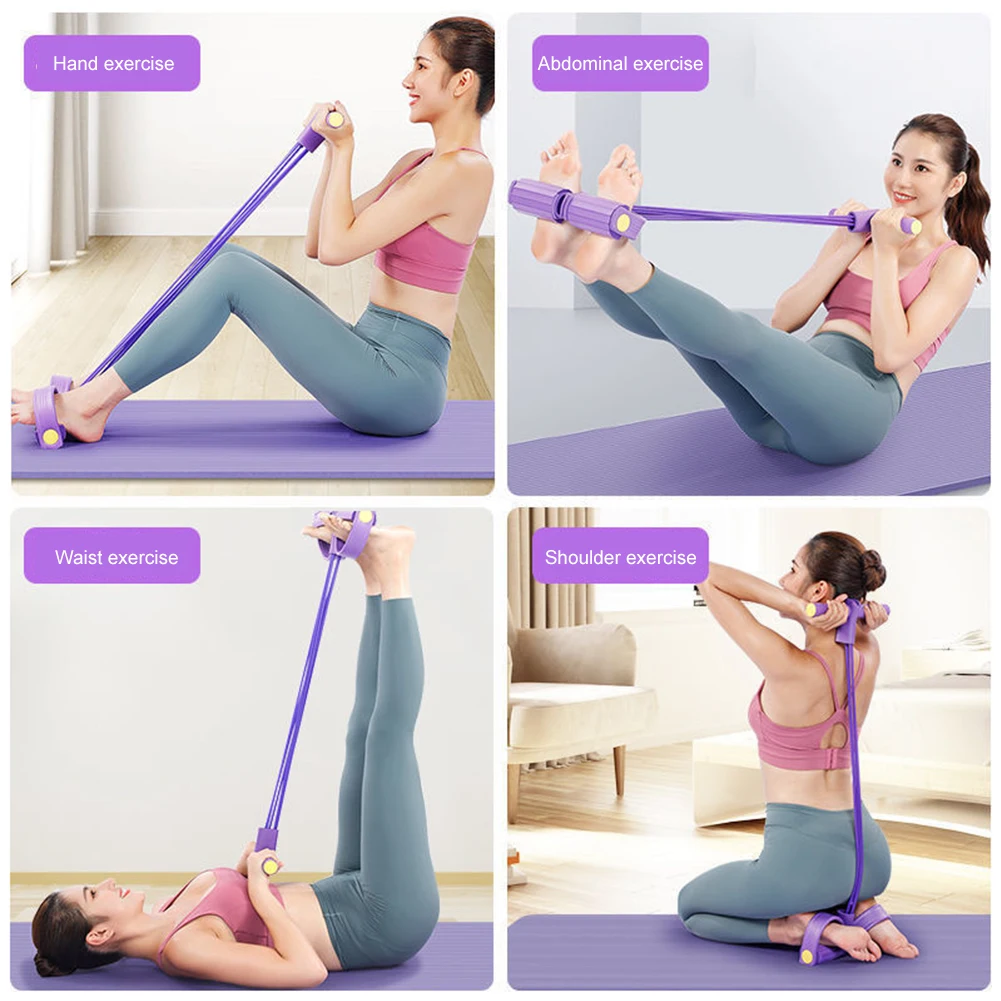 TPE NBR Tube Pedal Resistance Band for Home Fitness