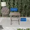 3-Piece Outdoor Furniture Set, Patio Conversation Chair, Wicker Cushioned Patio Rocker with Side Table for Porch, Garden, Poolsi 6