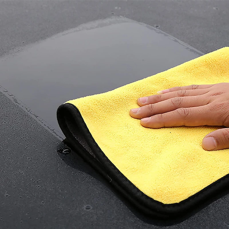 600GSM Microfiber Auto Cleaning Towel Car Cleaning Drying Cloth Hemming Car Care Cloth Absorbent Cleaning Double Faced Towel