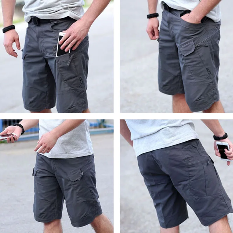 Shorts táticos militares urbanos para homens, atualizado, impermeável, secagem rápida, multi bolso, calças curtas, ao ar livre, caça, pesca, carga