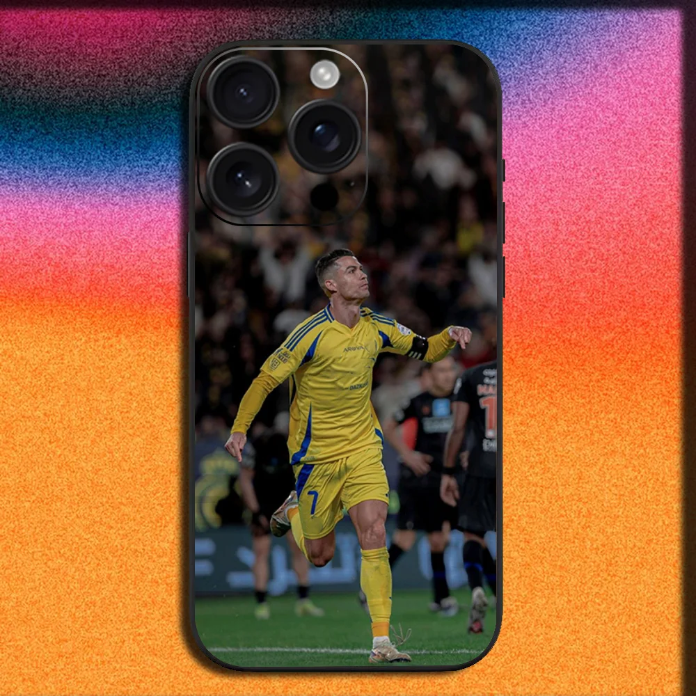 Football Star Black Soft Phone Case – Sleek and Durable Cover