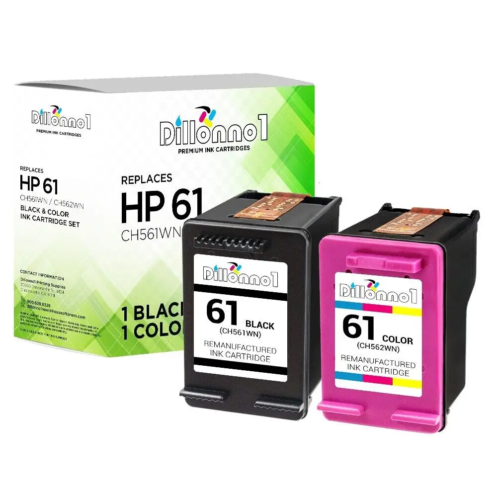 2-PK For HP 61 Black & Color Ink Cartridges For Deskjet 1000 1050 1051 2050