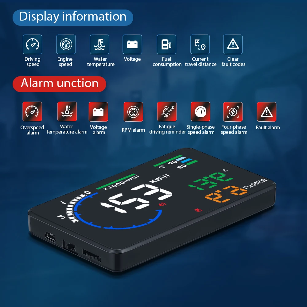 ڵ   ÷ LED  ,   ӵ   ׼,   , 5.5 ġ A8 OBD2 HUD