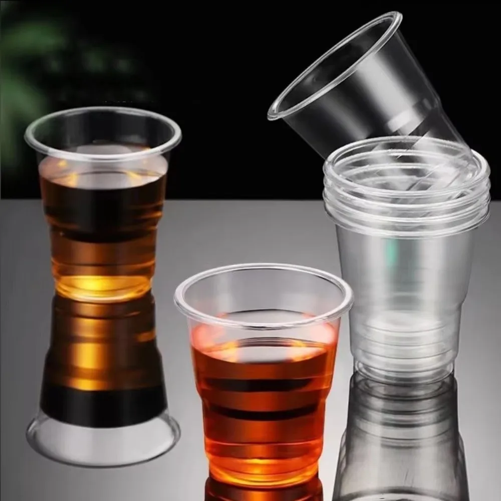 Set of 50 Clear Heat-Resistant Disposable Plastic Cups - 180ml Food-Grade Quality