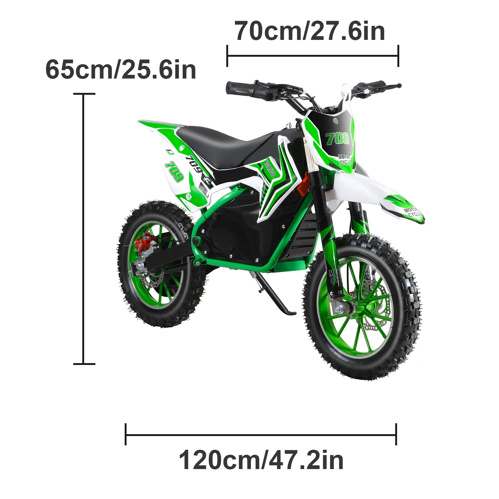 Dirt Bike, Rocket Electric Motocross Bike, Off Road Mini Motorcycle, Electric Pocket Motorbike with Mechanical Disc Brakes, 10 I