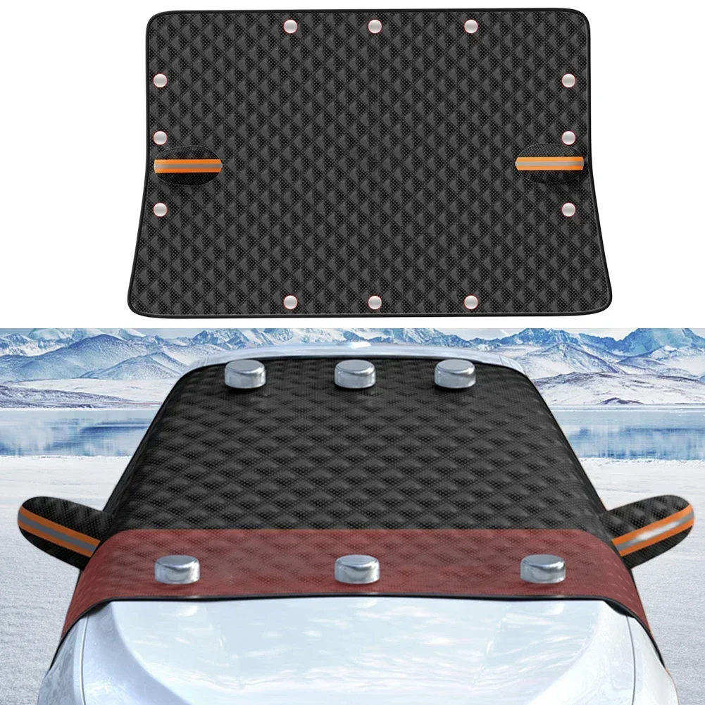 Car Sunshade Winter Magnetic Car Front Windscreen Cover Oxford Cloth Car Windshield Sunshades Rainproof Heat Insulation Cover Accessories