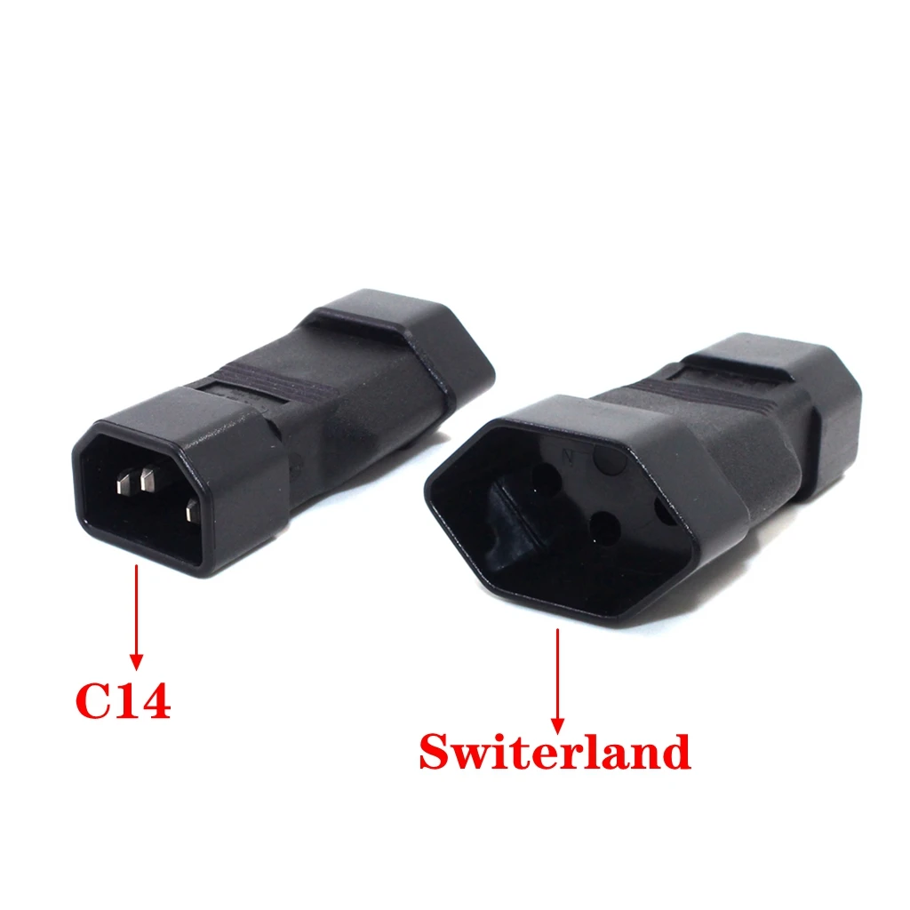 Switzerland Plug adapter,IEC 320 C14 to Swiss Outlet socket,IEC Type J Adapter for UPS/PDU/APC,IEC to European Outlet socket