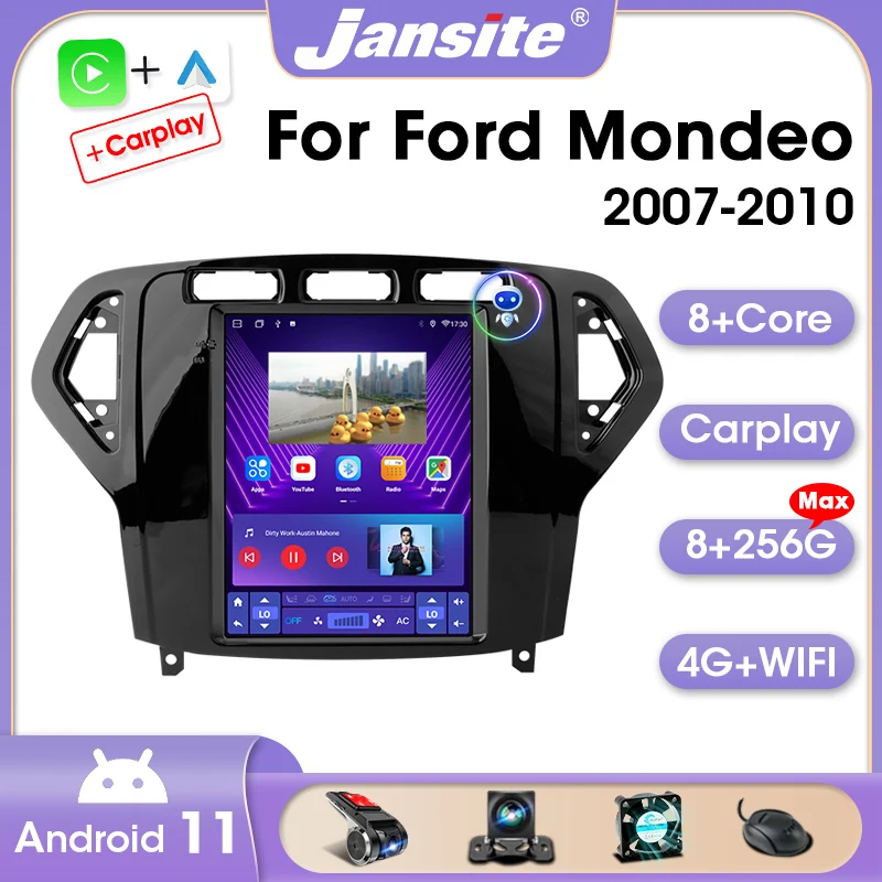 Jansite 2 Din Radio samochodowe Android 11 dla forda Mondeo mk4 Galaxy