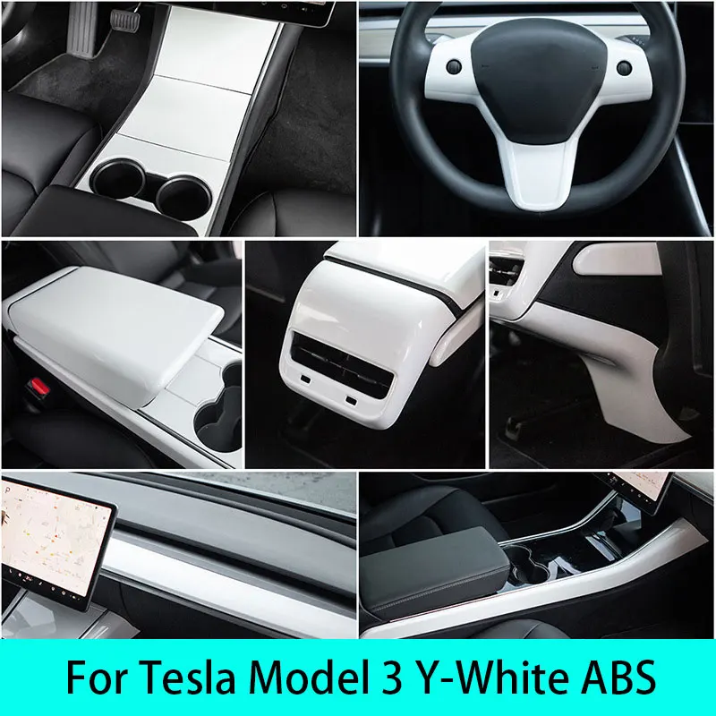 For Tesla Model 3（2016-2023）Model Y 2020-2024 center console dashboard  Rear Air Vent Outlet Cover Anti-Dirty ABSTrim Sticker