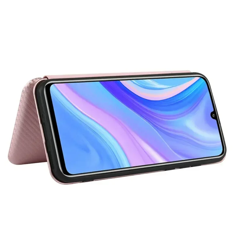 Luxury Carbon Fiber Leather Flip Case - Full Cover with Hard Holder