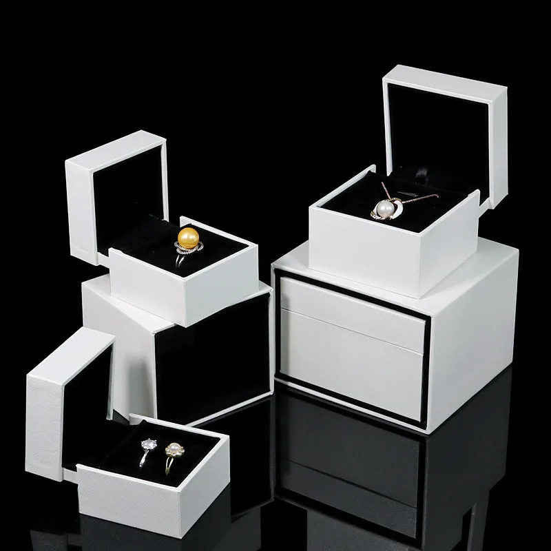 Malposed Wedding Double Ring Pendant Box Exquisite Valentine Day Jewellery Gift Storage Display Package Case