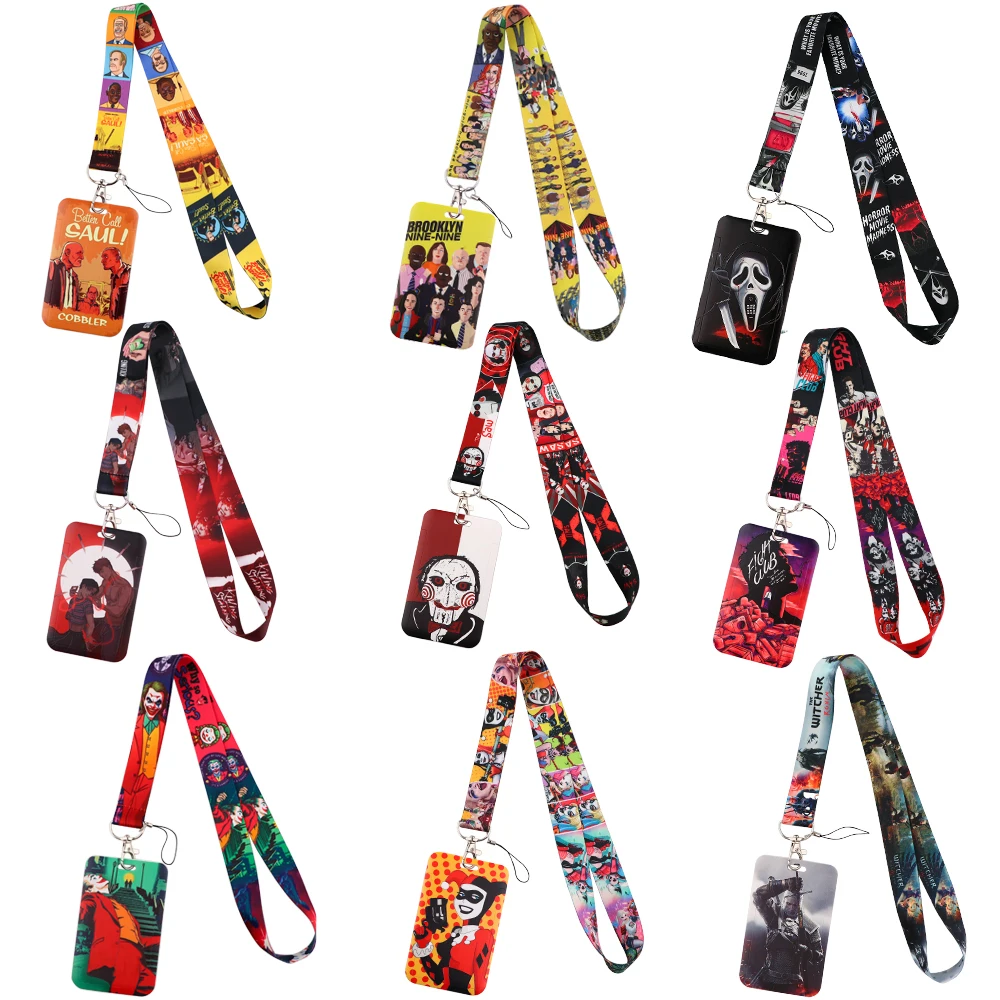 JF1396 Horror Movie Lanyards Keychain TV Show Neck Strap Phone Buttons ID Card Holder Lanyard for Keys DIY Hanging Rope