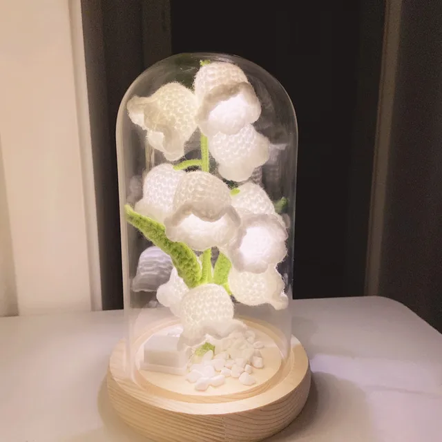 Diy Hurkolt Liliom A Völgy Asztali Lámpa Félig Elkészített Házi Készítésű Kézzel Kötött Szett Éjszakai Könnyű Újévi Ajándék - Image 3