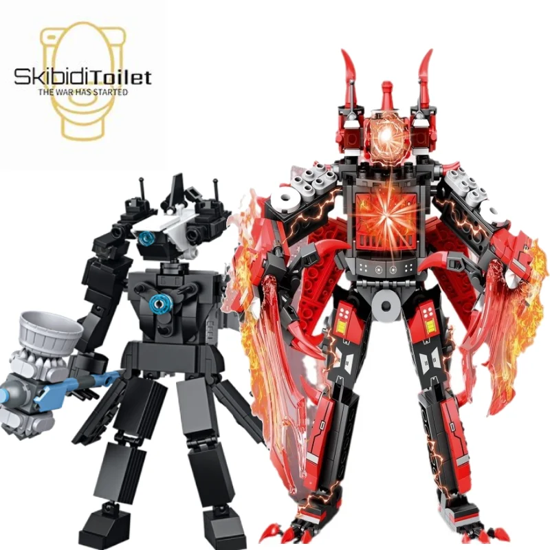 Skibidi Toilet Blocks Toys Speakerman Titans Cameraman Clock Drill Man Builder Fai Da Te Building Brick Toy For Kid Regalo Di Natale