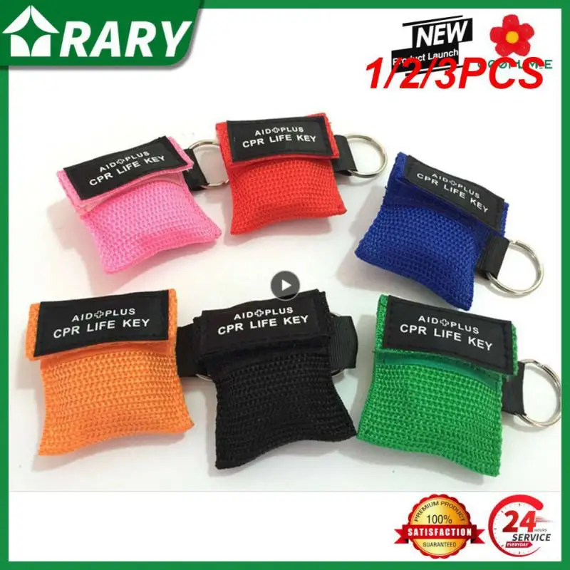 

1/2/3PCS Resuscitator Mask portable Emergency Aid Face Shield Artificial Respiration Disposable Respirator Keychain Health Care