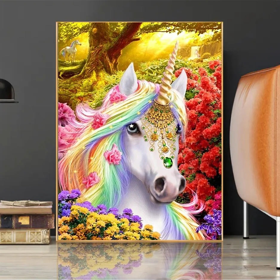 Diamond Painting Diamond Painting Accessories Landscape 5D Diamond Painting Full Drill Animal Abstract Diamond Mosaic Painting Kits Beach Rhinestone Embroidery DIY Gift