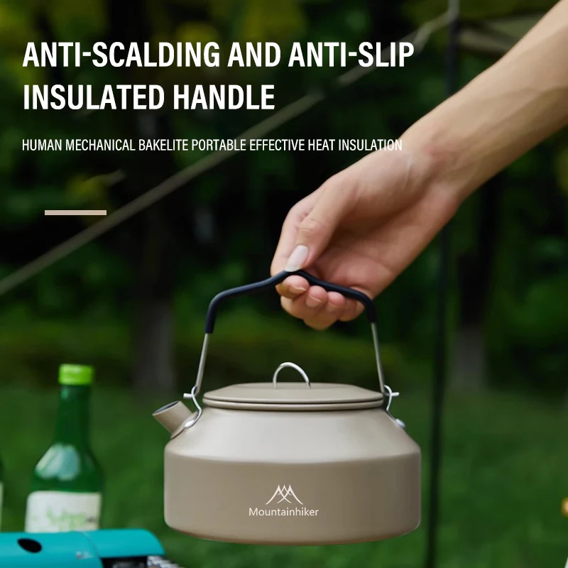 1.4L Camping Aluminum alloy Portable Coffee Pot Lightweight Outdoor Boiling Water Kettle and Tea Kettle for Hiking Picnic