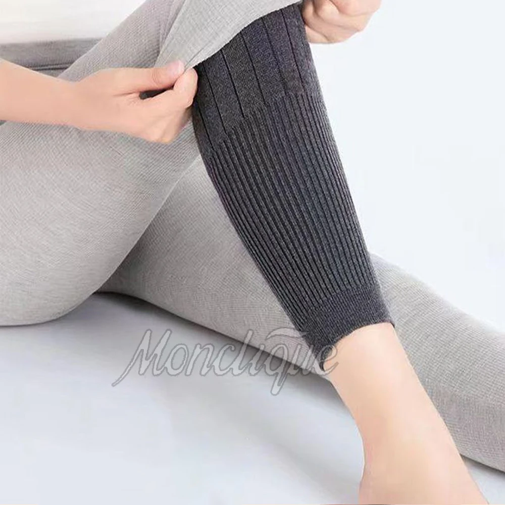 Thickened Warm Knee Pads Windproof Coldproof Velvet Winter Elastic Legs Knee Sleeve Unisex for Fitness Running Office Workers
