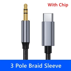 Premium USB Type C to 3.5mm Audio Adapter Cable for Enhanced Sound Quality (Chip Sleeve 3Pole)