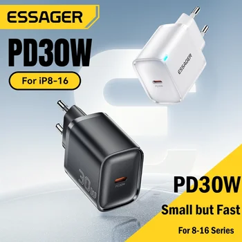 Caricatore Essager 30W tipo C PD 3.0 Caricatore USB C per iPhone 16 15 14 Pro Samsung Huawei Xiaomi Tablet iPad Air Pro Caricatore per telefono
