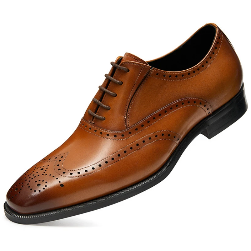 

Fiona Fang first cowhide British style leather shoes Brock carved Oxford shoes business suit British leather shoes