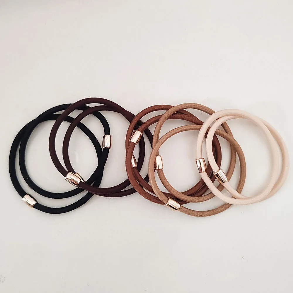 10 Stück elastische Haarbänder im europäischen und amerikanischen Khaki-Stil für Damen und Mädchen, Haargummis für koreanische Haaraccessoires – Detail 6