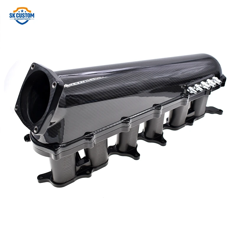 Racing Carbon Fiber 6 Injetor 2JZ GE Engine Intake Manifold With 100mm Throttle Body And Fuel Rail