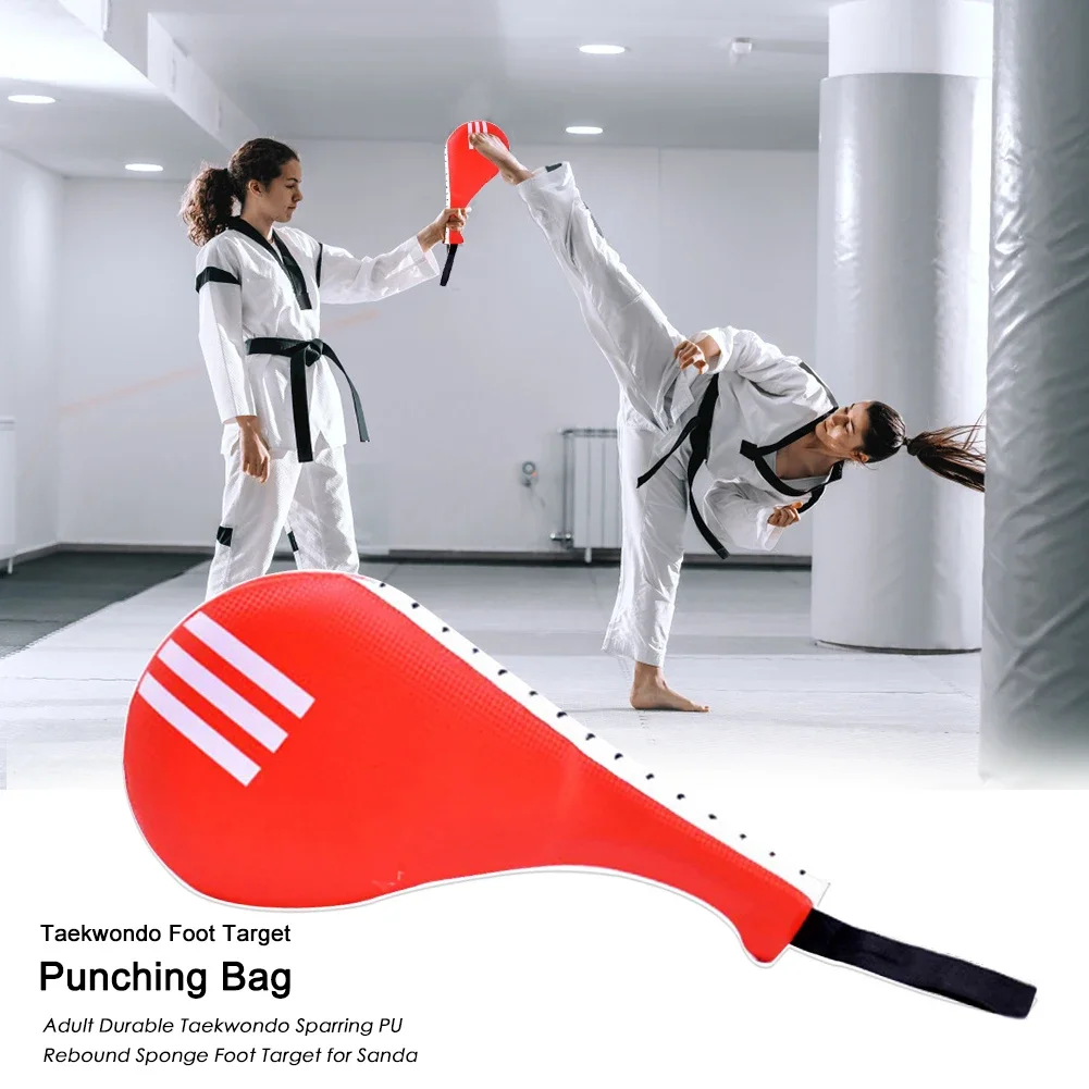 Taekwondo Kick Pad Taekwondo Foot Target PU Karate Kick Pad with Grip Boxing Training Hand Target Elastic Portable Multifunctional Sports Equipment