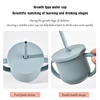Baby Silicone Straw Cup BPA Free Portable Storage Snack Vessel Feeding Cup Double Handle Leakproof Learning Training Drink Cup 4
