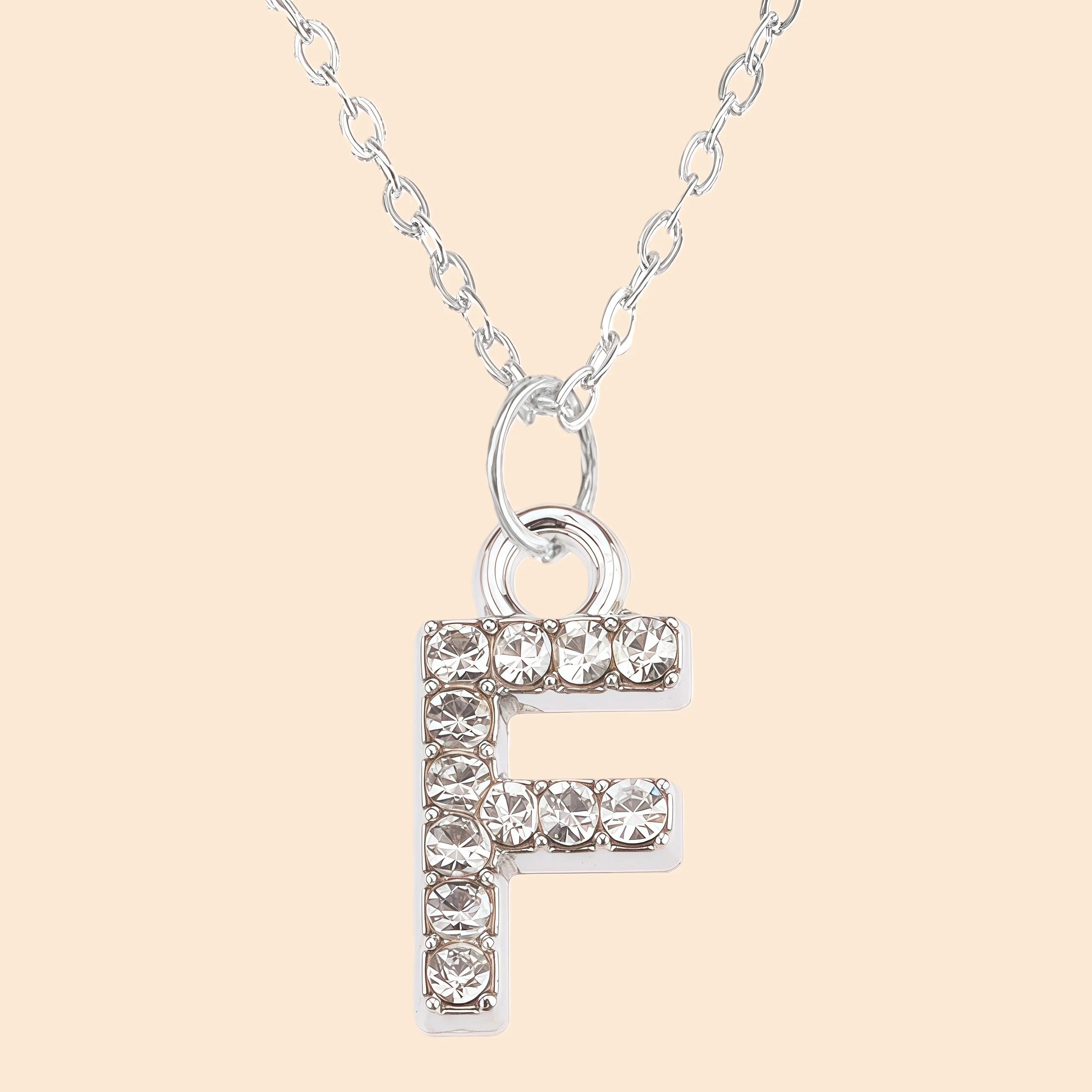 Glänzende Zirkon-Halskette mit Buchstaben-Anhänger, A-Z, 26 Initialen, Alphabet, Name, Schlüsselbeinkette für Frauen, Valentinstag, Party, Schmuck, Geschenk – Detail 8