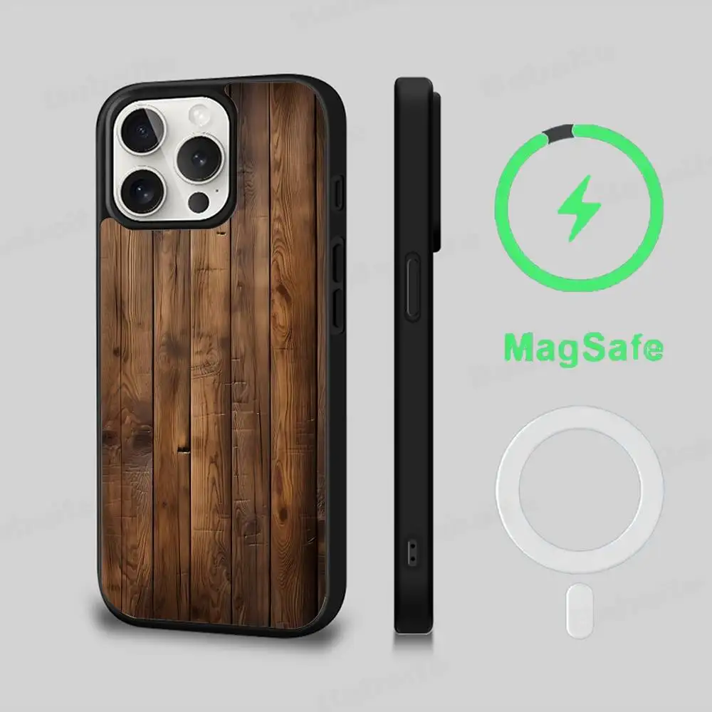 Wood Texture Art MagSafe Phone Case - Shockproof Cover