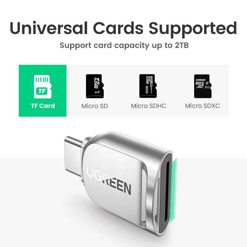 Ugreen-usb-c para Leitor de Cartão Micro sd tf Adaptador Otg para Laptop pc Tablet Telefone Windows Macos Usb 3.0 Memory Card Reader - Imagem 6
