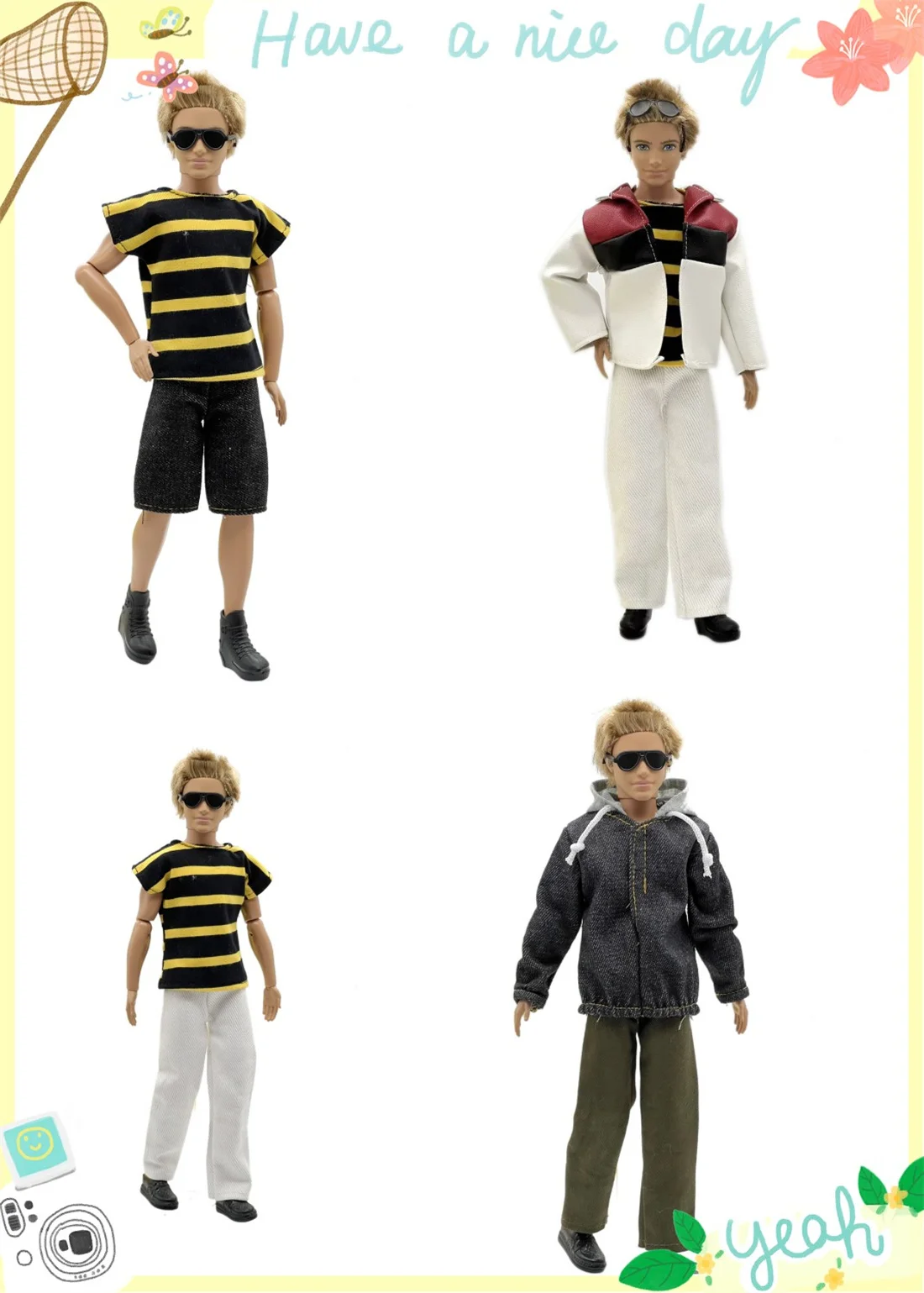 Ken 수제 멋진 인형 액세서리, 여름 패션 의류, 30cm, 12 인치, Ken 인형, 어린이 선물, 1 세트
