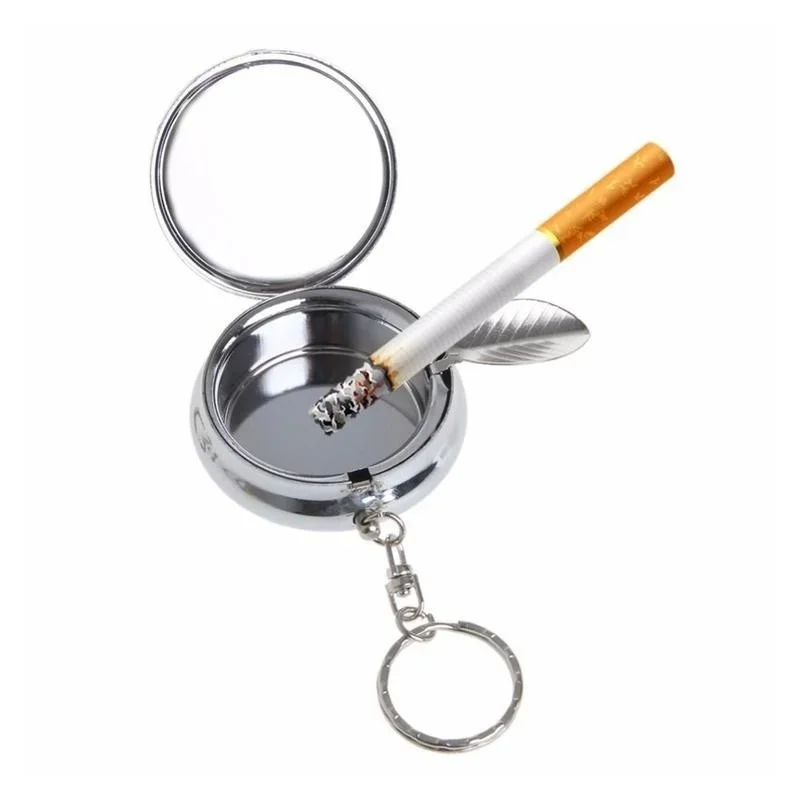 Portable Pocket Stainless Steel Round Cigarette Ashtray for portable ashtray stainless steel ashtray